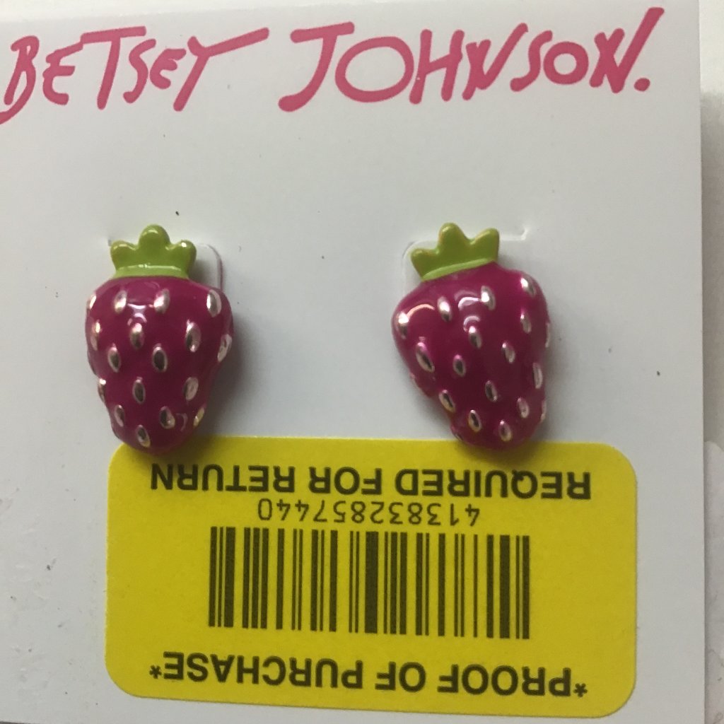 Betsey Johnson New Hot Pink Strawberry Earrings 21$